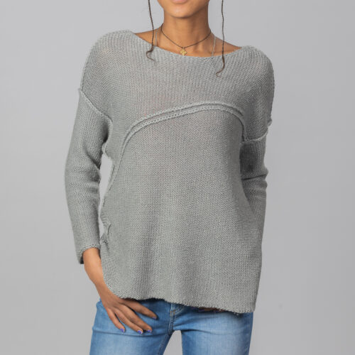 Handknitted Maria Sweater in 100% nettle fibre by INESKA — front view