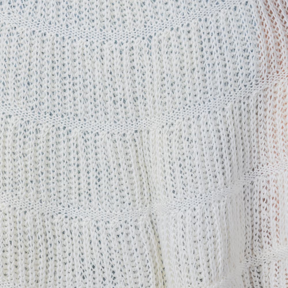 Mona Shawl — close-up of handknitted wool stitch texture