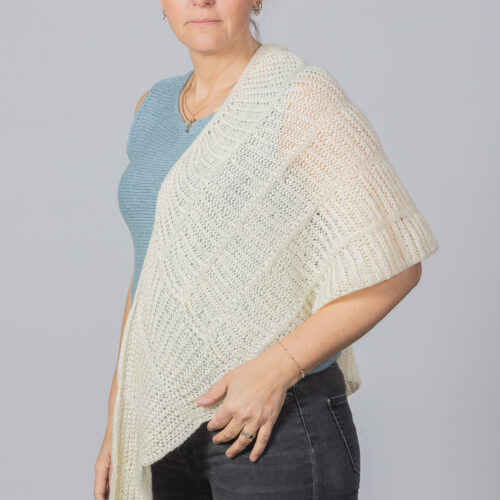 Pure sheep's wool shawl by INESKA — full view