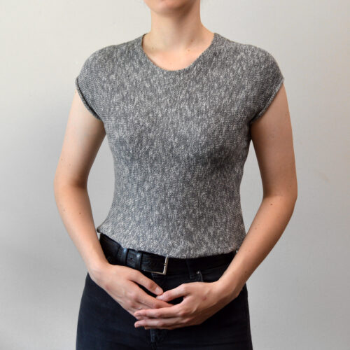 Handknitted Melange Top in 100% cotton by INESKA — front view