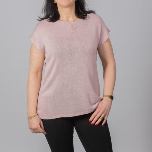 Bamboo Silk Flower Top by INESKA — front view, size L
