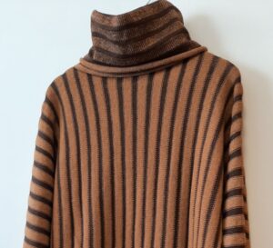 Carmen striped sweater close-up of merino wool texture