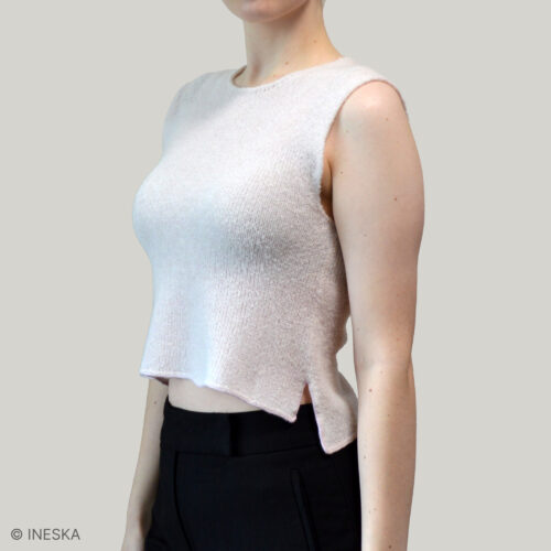 Handknitted merino top Cherry Blossom by INESKA