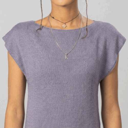 Bamboo silk top by INESKA — front detail