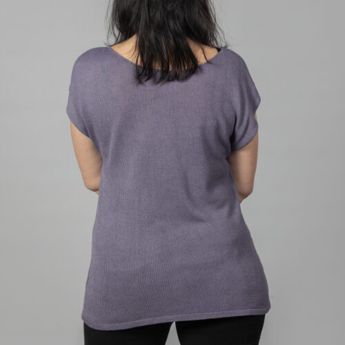 Purple bamboo silk top by INESKA — back view