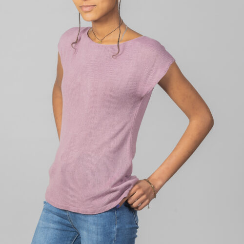 Bamboo silk top by INESKA — front view
