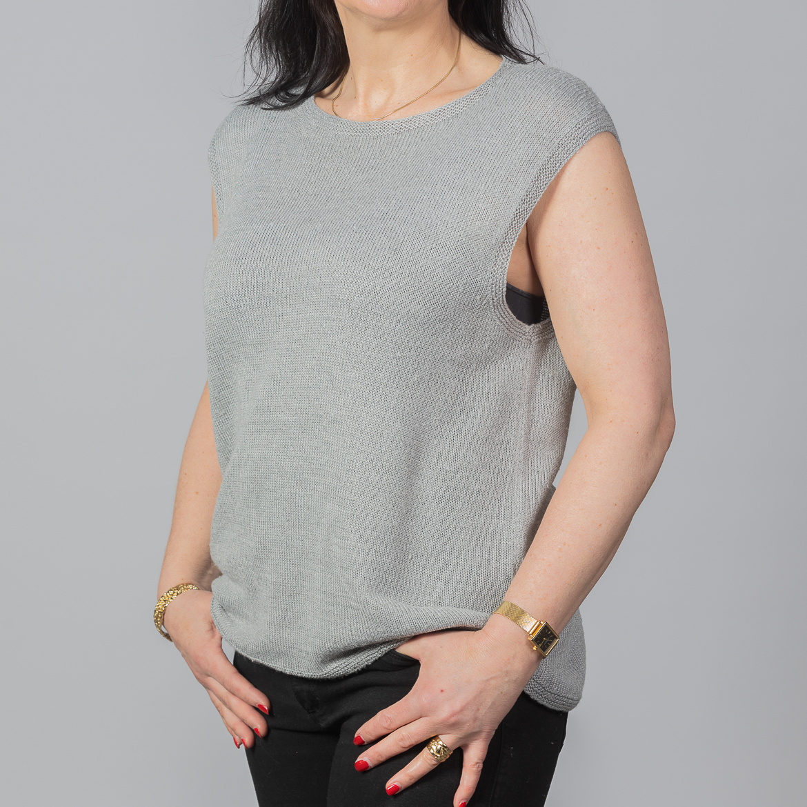Nettle fibre top by INESKA — side view