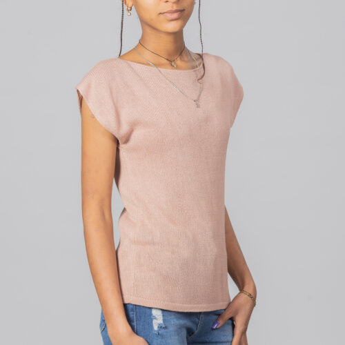 Bamboo Silk Top by INESKA — front view on model