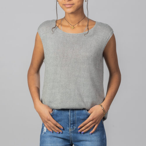 100% Nettle Top by INESKA — front view on model
