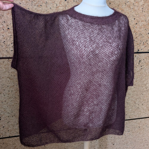 Mohair tunic by INESKA — open stitch detail, semi-transparent effect